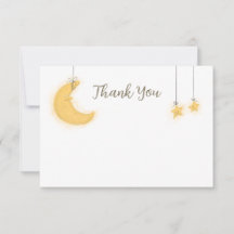 Moon Stars Babydusche Danke Notiz Card
