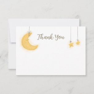 Moon Stars Babydusche Danke Notiz Card