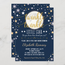 Moon & Stars Babydusche Navy Gold Twinkle Twinkle