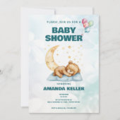 Moon & Stars Bear Baby Dusche Einladung (Vorderseite)