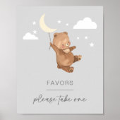 Moon Stars Bear Baby Duwer Favorit Schild (Vorne)