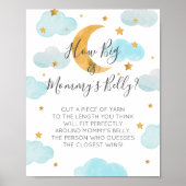 Moon & Stars blau Wie groß ist Mommys Bauch? Poster (Vorne)