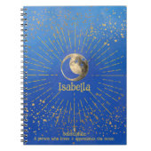 Moon Stars Blue Liebe Galaxy Sky Monogram Notebook Notizblock (Vorderseite)