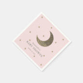 Moon & Stars Blush Pink Babydusche Papier Napkins Serviette (Ecke)
