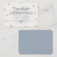 Moon Stars Boy Blue Diaper Raffle Baby Duschkarte