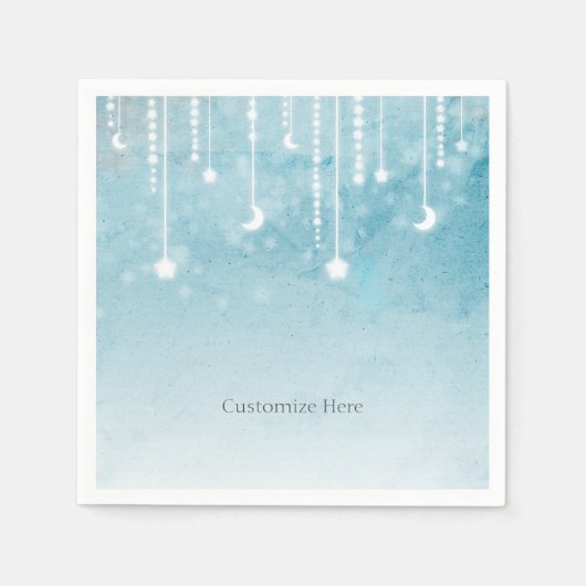 Moon & Stars Celestial Baby Dusche Party Serviette (Vorderseite)