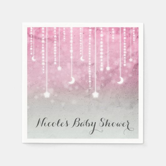 Moon & Stars Celestial Baby Dusche Party Serviette (Vorderseite)