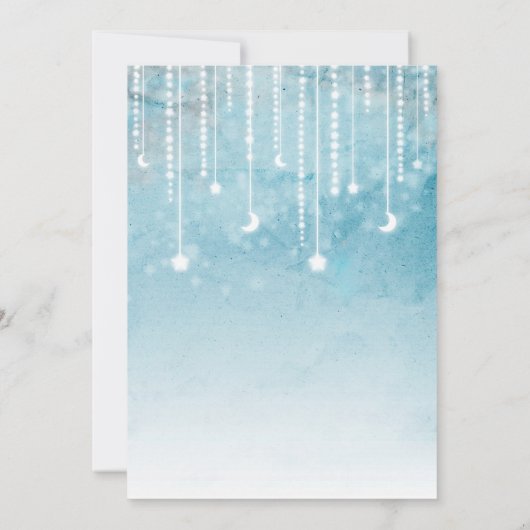 Moon & Stars Celestial Baby Shower Einladung (Rückseite)