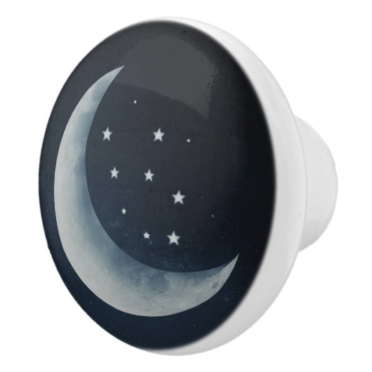 Moon Stars Celestial Night Sky Keramikknauf (Rechts)