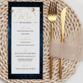 Moon Stars Celestial Sky Moderne Elegante Hochzeit Programm