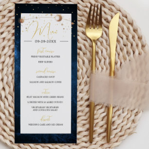 Moon Stars Celestial Sky Moderne Elegante Hochzeit Programm