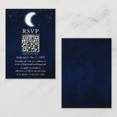 Moon Stars Celestial Wedding QR UAWG Begleitkarte (Vorne/Hinten)