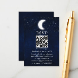 Moon Stars Celestial Wedding QR UAWG Begleitkarte