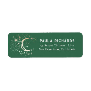 Moon Stars Celestitical Night Sky Green