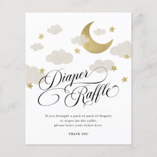 Moon Stars Cloud Baby Dusche Windel Raffle Schild