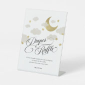 Moon Stars Cloud Baby Dusche Windel Raffle Schild (Vorderseite)