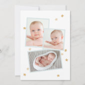 Moon Stars Clouds Arch Foto Baby Blue Birth Ankündigung (Rückseite)