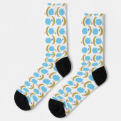 Moon Stars Clouds Imitats Gold Glitzer Blue Socken (Linkes Detail)