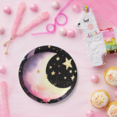 Moon & Stars Dreams: Baby Girl Celestial Shower Pappteller (Party)