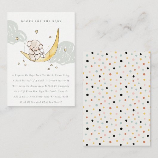 Moon & Stars Elephant Bunny Books for Baby Shootin Begleitkarte (Vorne/Hinten)