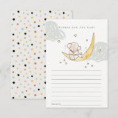 Moon & Stars Elephant Bunny Wish for Baby Show Begleitkarte (Vorne/Hinten)