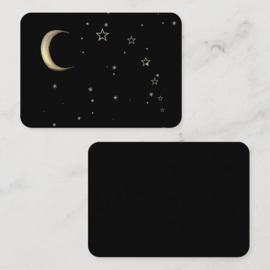 Moon Stars Falling Star Spiritual Business Card Visitenkarte (Vorne/Hinten)
