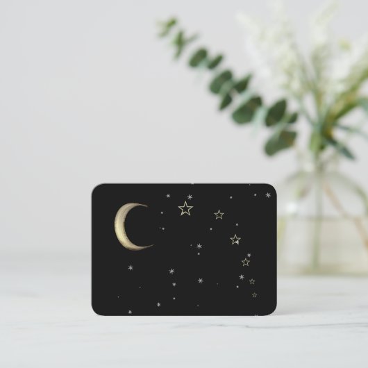 Moon Stars Falling Star Spiritual Business Card Visitenkarte (Stehend Vorderseite)