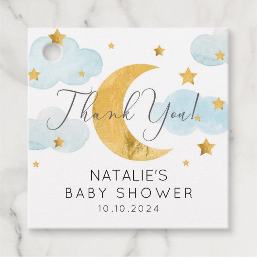 Moon & Stars favor tag Geschenkanhänger (Vorderseite)