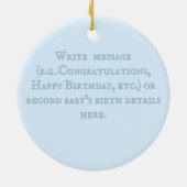 Moon Stars & Fluffy Cloud Blue Baby Keepake Keramik Ornament (Hinten)