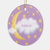 Moon Stars & Fluffy Cloud Lilac Baby Keepake Keramik Ornament (Links)