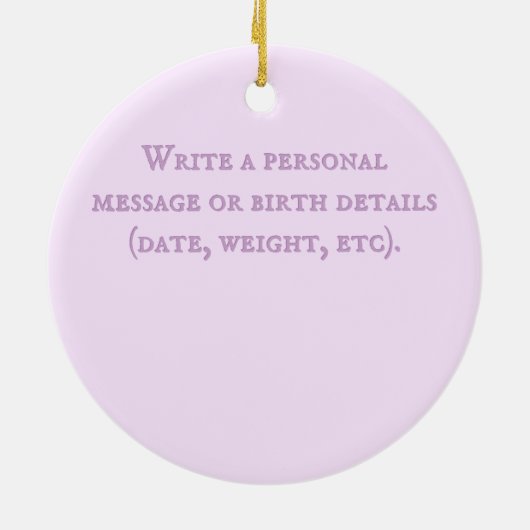 Moon Stars & Fluffy Cloud Lilac Baby Keepake Keramik Ornament (Hinten)