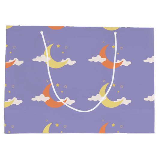 Moon & Stars Große Geschenktasche Geschenktüte (Rückseite)