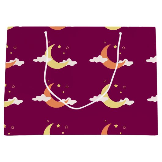 Moon & Stars Große Geschenktasche Geschenktüte (Vorderseite)