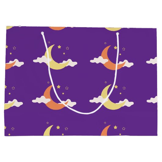 Moon & Stars Große Geschenktasche Geschenktüte (Rückseite)