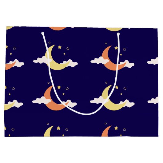 Moon & Stars Große Geschenktasche Geschenktüte (Rückseite)