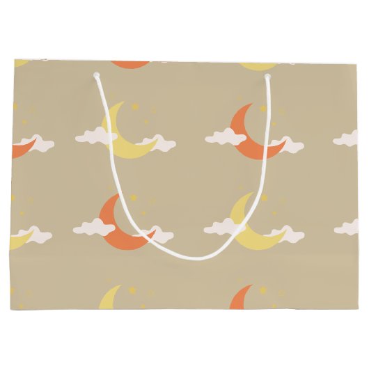 Moon & Stars Große Geschenktasche Geschenktüte (Rückseite)