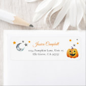 Moon Stars Halloween Pumpkin-Rücksendeadresse (Insitu)