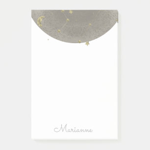 Moon Stars Imitate Gold Post-it Notes Klebezettel