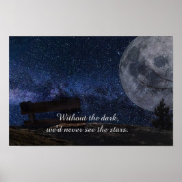 Moon & Stars Inspiration Zitat Poster