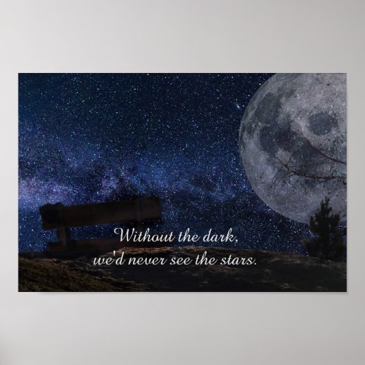 Moon & Stars Inspiration Zitat Poster (Vorne)