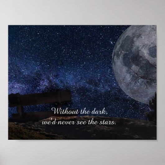 Moon & Stars Inspiration Zitat Poster (Vorne)