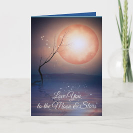 Moon & Stars Liebe Romantisch geklappt Feiertagskarte