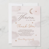 Moon Stars Little Piece of Heaven Baby Shower Dankeskarte (Vorderseite)