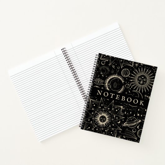 Moon Stars Magical Cosmic Spirale Notebook Notizblock (Innenseite)