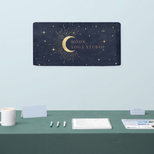 Moon Stars Midnight Blue Banner (Messe)