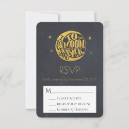Moon & Stars mit romantischem Sprichwort Hochzeit  RSVP Karte