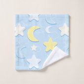 Moon & Stars Muster Badhandtuch Set (Waschlappen)