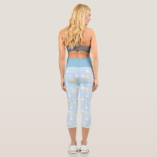 Moon & Stars Muster Capri Leggings (Rückseite)