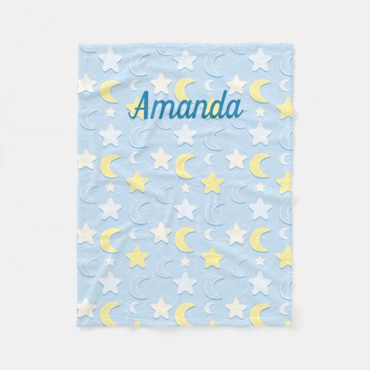 Moon & Stars Muster Fleecedecke (Vorderseite)
