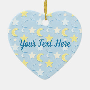 Moon & Stars Muster Keramik Ornament